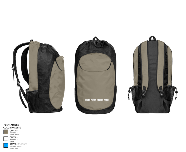 Gear Bag, South Puget strike team, , Teamtime, Team time, sublimation, custom sports apparel, team uniforms, spirit wear, spiritwear, sports uniforms, custom shirts, team store, custom team store, fundraiser sports, apparel fundraiser