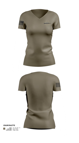 Womens Short Sleeve Vneck Shirt, Flathead County Sheriff's Office, Police, Teamtime, Team time, sublimation, custom sports apparel, team uniforms, spirit wear, spiritwear, sports uniforms, custom shirts, team store, custom team store, fundraiser sports, apparel fundraiser