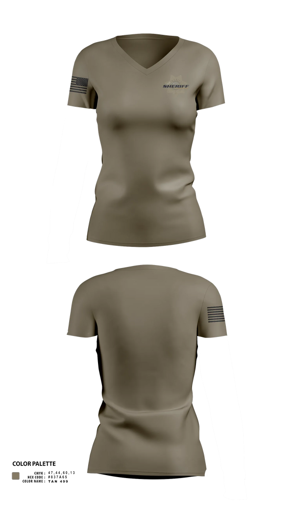 Womens Short Sleeve Vneck Shirt, Flathead County Sheriff's Office, Police, Teamtime, Team time, sublimation, custom sports apparel, team uniforms, spirit wear, spiritwear, sports uniforms, custom shirts, team store, custom team store, fundraiser sports, apparel fundraiser