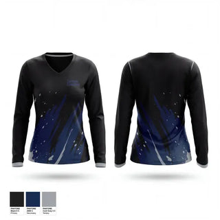 Womens Long Sleeve Vneck Shirt, Tampa General, Police, Teamtime, Team time, sublimation, custom sports apparel, team uniforms, spirit wear, spiritwear, sports uniforms, custom shirts, team store, custom team store, fundraiser sports, apparel fundraiser