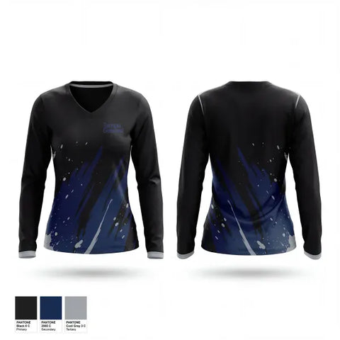 Womens Long Sleeve Vneck Shirt, Tampa General, Police, Teamtime, Team time, sublimation, custom sports apparel, team uniforms, spirit wear, spiritwear, sports uniforms, custom shirts, team store, custom team store, fundraiser sports, apparel fundraiser