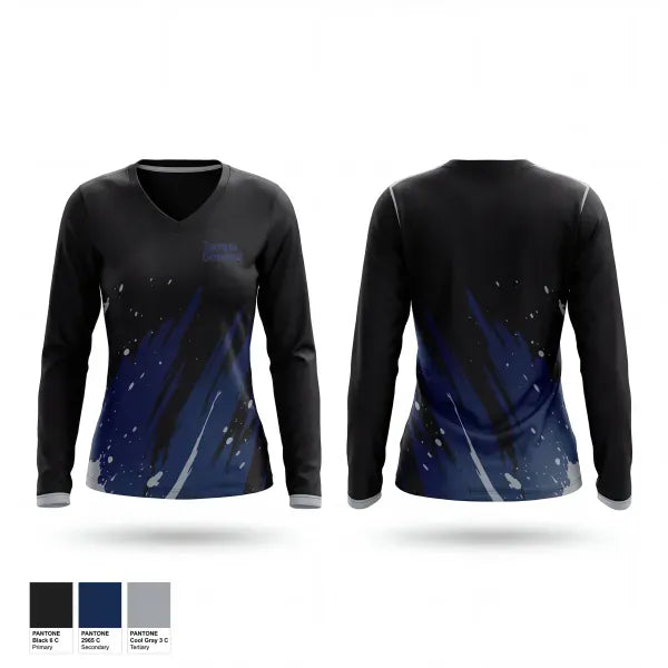 Womens Long Sleeve Vneck Shirt, Tampa General, Police, Teamtime, Team time, sublimation, custom sports apparel, team uniforms, spirit wear, spiritwear, sports uniforms, custom shirts, team store, custom team store, fundraiser sports, apparel fundraiser