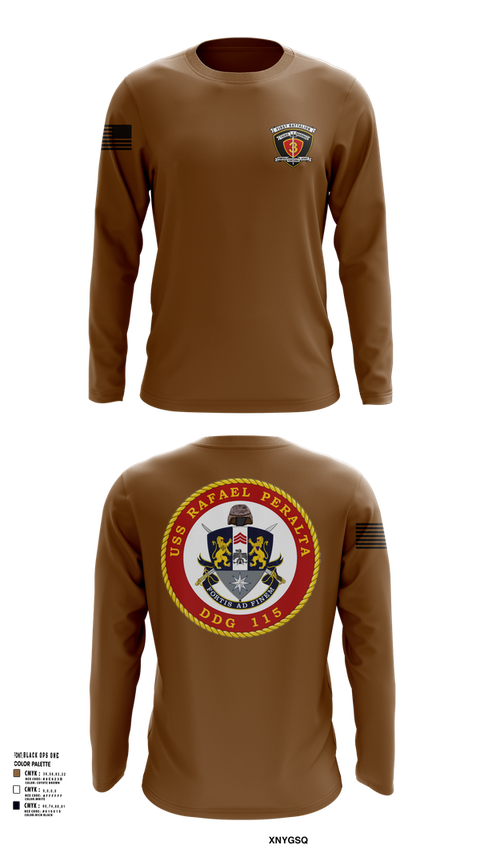 Long Sleeve Performance Shirt, USS Rafael Peralta DDG 115, Navy, Teamtime, Team time, sublimation, custom sports apparel, team uniforms, spirit wear, spiritwear, sports uniforms, custom shirts, team store, custom team store, fundraiser sports, apparel fundraiser