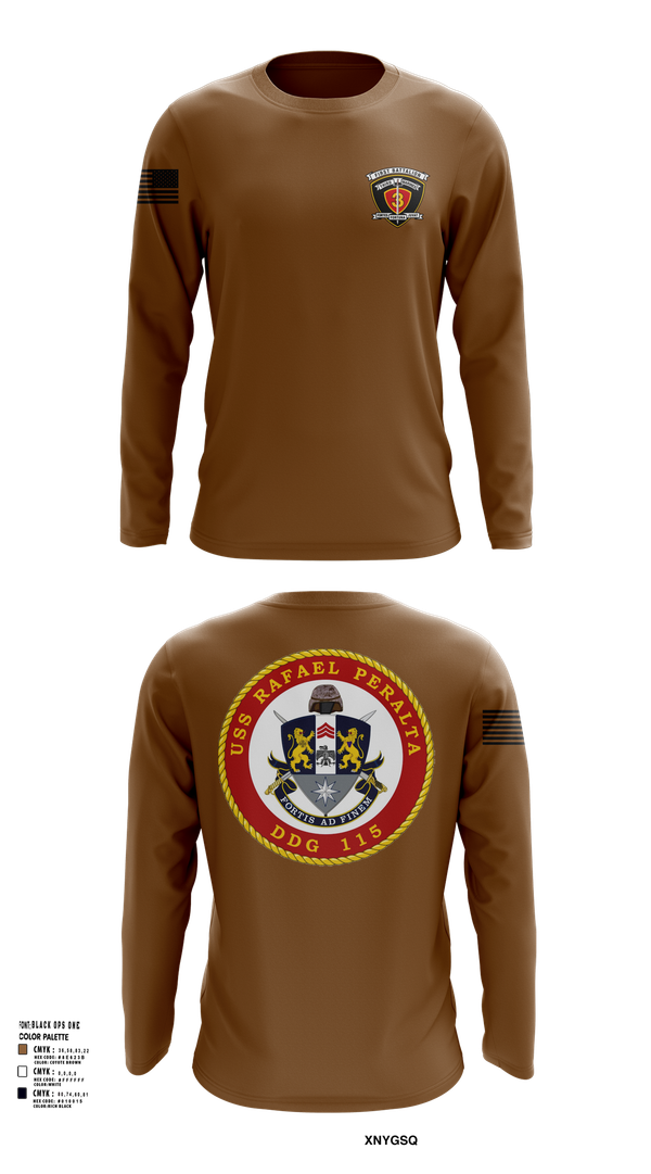 Long Sleeve Performance Shirt, USS Rafael Peralta DDG 115, Navy, Teamtime, Team time, sublimation, custom sports apparel, team uniforms, spirit wear, spiritwear, sports uniforms, custom shirts, team store, custom team store, fundraiser sports, apparel fundraiser