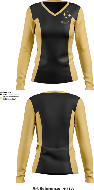 Womens Long Sleeve Vneck Shirt, Rise Up Dance Academy, Cheer, Teamtime, Team time, sublimation, custom sports apparel, team uniforms, spirit wear, spiritwear, sports uniforms, custom shirts, team store, custom team store, fundraiser sports, apparel fundraiser