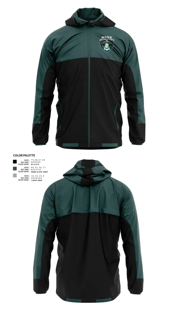 Windbreaker, Base Invaders, Softball, Teamtime, Team time, sublimation, custom sports apparel, team uniforms, spirit wear, spiritwear, sports uniforms, custom shirts, team store, custom team store, fundraiser sports, apparel fundraiser