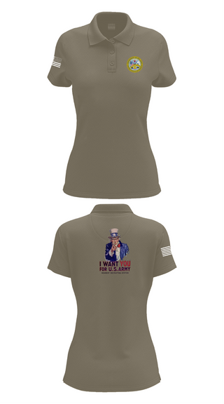 Womens Short Sleeve Performance Polo, US Army I Want You, Army, Teamtime, Team time, sublimation, custom sports apparel, team uniforms, spirit wear, spiritwear, sports uniforms, custom shirts, team store, custom team store, fundraiser sports, apparel fundraiser