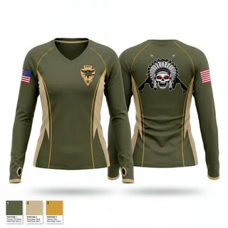 Womens Long Sleeve Vneck Shirt, Osceola County SWAT, Police, Teamtime, Team time, sublimation, custom sports apparel, team uniforms, spirit wear, spiritwear, sports uniforms, custom shirts, team store, custom team store, fundraiser sports, apparel fundraiser