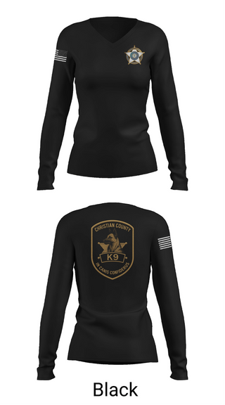 Womens Long Sleeve Vneck Shirt, SHERIFF K-9, Police, Teamtime, Team time, sublimation, custom sports apparel, team uniforms, spirit wear, spiritwear, sports uniforms, custom shirts, team store, custom team store, fundraiser sports, apparel fundraiser