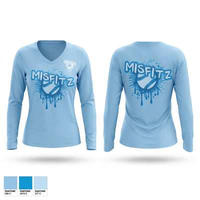 MISFITZ Women's Long Sleeve V-neck Shirt - 1