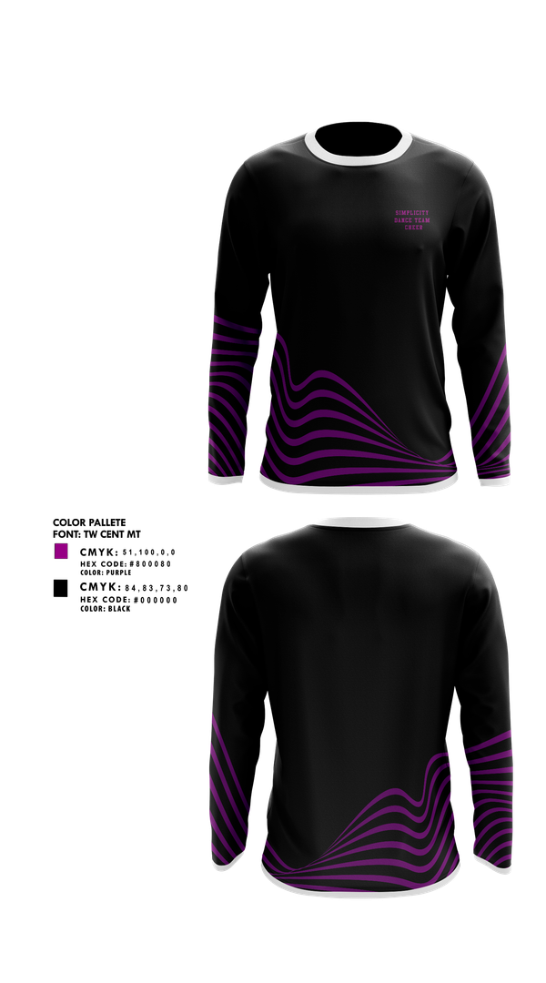 Long Sleeve Performance Shirt, Simplicity Dance Team, Cheer, Teamtime, Team time, sublimation, custom sports apparel, team uniforms, spirit wear, spiritwear, sports uniforms, custom shirts, team store, custom team store, fundraiser sports, apparel fundraiser