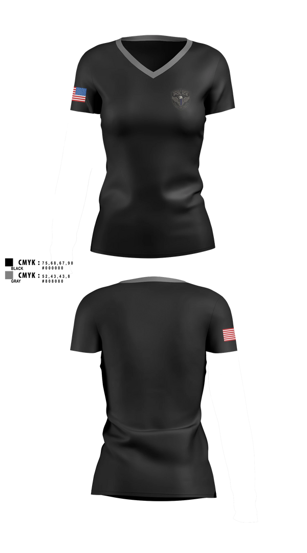 Garfield Heights Police Women's Short Sleeve V-neck Shirt - 3