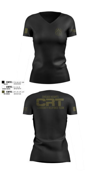 Womens Short Sleeve Vneck Shirt, Chicago Heights Community Response Team, Police, Teamtime, Team time, sublimation, custom sports apparel, team uniforms, spirit wear, spiritwear, sports uniforms, custom shirts, team store, custom team store, fundraiser sports, apparel fundraiser