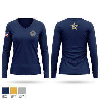 Womens Long Sleeve Vneck Shirt, Nevada state police, Police, Teamtime, Team time, sublimation, custom sports apparel, team uniforms, spirit wear, spiritwear, sports uniforms, custom shirts, team store, custom team store, fundraiser sports, apparel fundraiser