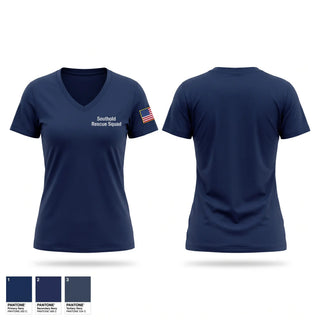 Womens Short Sleeve Vneck Shirt, Southold Rescue Squad, EMS/EMT, Teamtime, Team time, sublimation, custom sports apparel, team uniforms, spirit wear, spiritwear, sports uniforms, custom shirts, team store, custom team store, fundraiser sports, apparel fundraiser