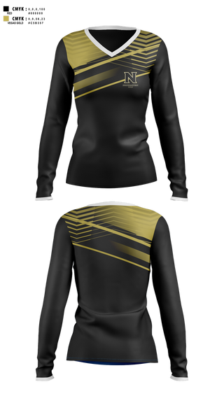 Womens Long Sleeve Vneck Shirt, Northeastern Junior College Golf Team, Golf, Teamtime, Team time, sublimation, custom sports apparel, team uniforms, spirit wear, spiritwear, sports uniforms, custom shirts, team store, custom team store, fundraiser sports, apparel fundraiser