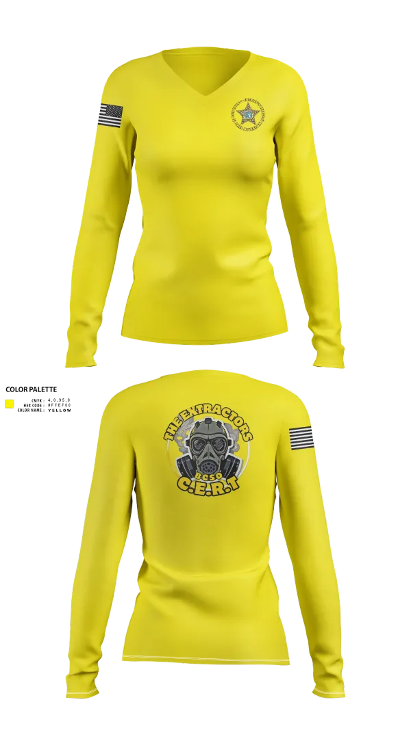 Womens Long Sleeve Vneck Shirt, Extractors, , Teamtime, Team time, sublimation, custom sports apparel, team uniforms, spirit wear, spiritwear, sports uniforms, custom shirts, team store, custom team store, fundraiser sports, apparel fundraiser