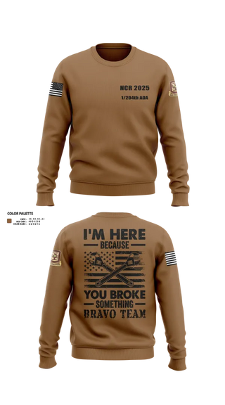 Crew Neck Sweatshirt, 1/204th ADA, , Teamtime, Team time, sublimation, custom sports apparel, team uniforms, spirit wear, spiritwear, sports uniforms, custom shirts, team store, custom team store, fundraiser sports, apparel fundraiser