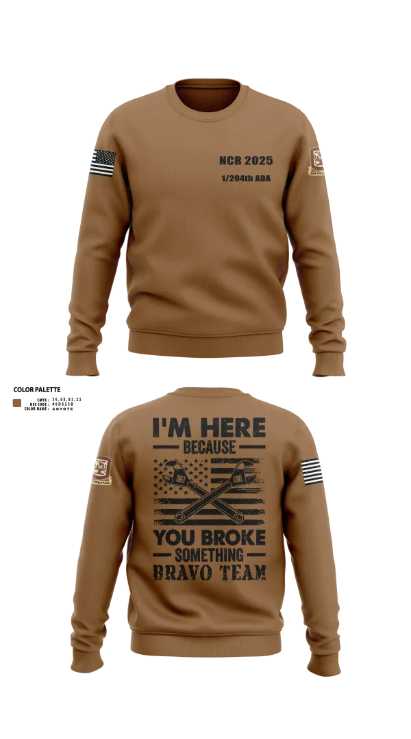 Crew Neck Sweatshirt, 1/204th ADA, , Teamtime, Team time, sublimation, custom sports apparel, team uniforms, spirit wear, spiritwear, sports uniforms, custom shirts, team store, custom team store, fundraiser sports, apparel fundraiser