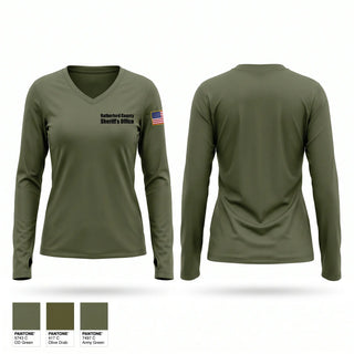 Womens Long Sleeve Vneck Shirt, Rutherford County Sheriff’s Office, Police, Teamtime, Team time, sublimation, custom sports apparel, team uniforms, spirit wear, spiritwear, sports uniforms, custom shirts, team store, custom team store, fundraiser sports, apparel fundraiser