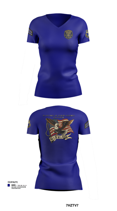 Philadelphia Police 64135919 Women's Short Sleeve V-neck Shirt - 102