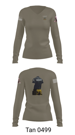 Womens Long Sleeve Vneck Shirt, Sheriff Transportation, , Teamtime, Team time, sublimation, custom sports apparel, team uniforms, spirit wear, spiritwear, sports uniforms, custom shirts, team store, custom team store, fundraiser sports, apparel fundraiser