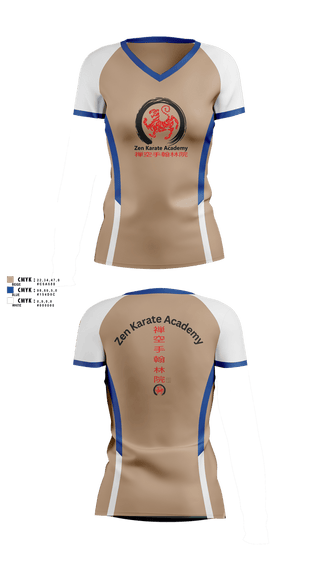 Womens Short Sleeve Vneck Shirt, Zen Karate Academy, , Teamtime, Team time, sublimation, custom sports apparel, team uniforms, spirit wear, spiritwear, sports uniforms, custom shirts, team store, custom team store, fundraiser sports, apparel fundraiser