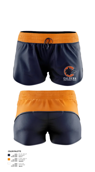 Womens Shorts, Caldera High School Cheer, Cheer, Teamtime, Team time, sublimation, custom sports apparel, team uniforms, spirit wear, spiritwear, sports uniforms, custom shirts, team store, custom team store, fundraiser sports, apparel fundraiser