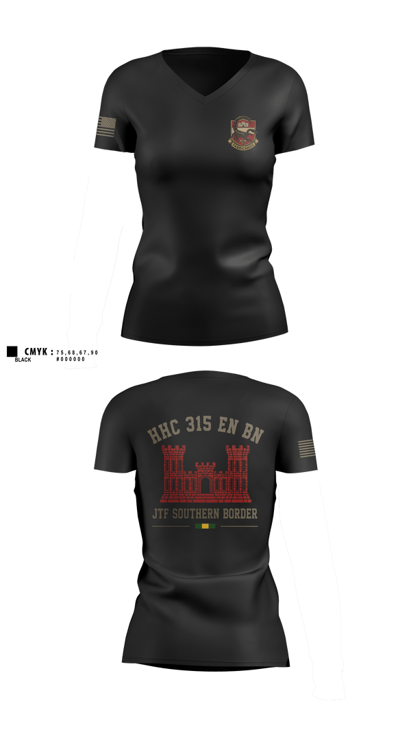 Womens Short Sleeve Vneck Shirt, 315, Army, Teamtime, Team time, sublimation, custom sports apparel, team uniforms, spirit wear, spiritwear, sports uniforms, custom shirts, team store, custom team store, fundraiser sports, apparel fundraiser