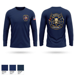 Long Sleeve Performance Shirt, Kerrville Fire Dept, Fire Department, Teamtime, Team time, sublimation, custom sports apparel, team uniforms, spirit wear, spiritwear, sports uniforms, custom shirts, team store, custom team store, fundraiser sports, apparel fundraiser