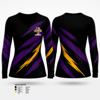 Affton Cougars 14971283 Women's Long Sleeve V-neck Shirt - 1