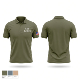 Short Sleeve Performance Polo, Co C, 1st CEB, Marines, Teamtime, Team time, sublimation, custom sports apparel, team uniforms, spirit wear, spiritwear, sports uniforms, custom shirts, team store, custom team store, fundraiser sports, apparel fundraiser