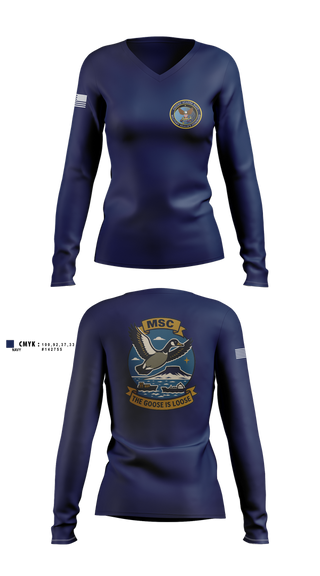 Womens Long Sleeve Vneck Shirt, MSCLANT, Navy, Teamtime, Team time, sublimation, custom sports apparel, team uniforms, spirit wear, spiritwear, sports uniforms, custom shirts, team store, custom team store, fundraiser sports, apparel fundraiser