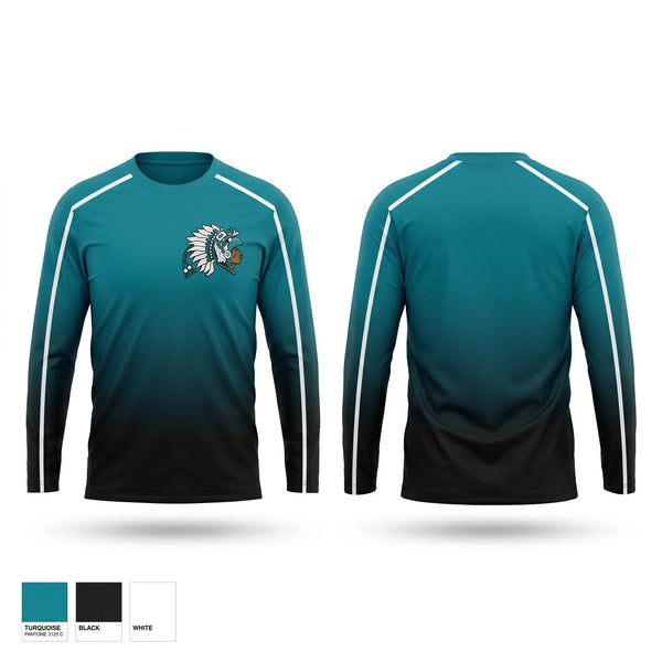 Long Sleeve Performance Shirt, Mendota Aztecs, Track & Field, Teamtime, Team time, sublimation, custom sports apparel, team uniforms, spirit wear, spiritwear, sports uniforms, custom shirts, team store, custom team store, fundraiser sports, apparel fundraiser