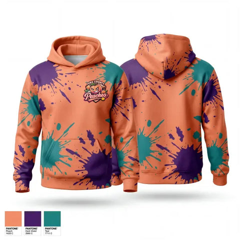 Hoodie, Pike County Peaches, Softball, Teamtime, Team time, sublimation, custom sports apparel, team uniforms, spirit wear, spiritwear, sports uniforms, custom shirts, team store, custom team store, fundraiser sports, apparel fundraiser