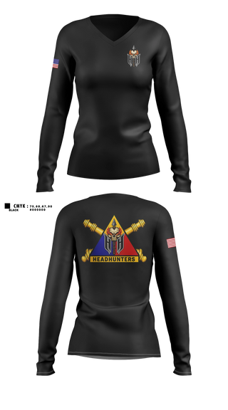 Womens Long Sleeve Vneck Shirt, 1AD DIVARTY HHB, Army, Teamtime, Team time, sublimation, custom sports apparel, team uniforms, spirit wear, spiritwear, sports uniforms, custom shirts, team store, custom team store, fundraiser sports, apparel fundraiser