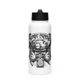 881st Engineer Battalion 17476851 Stainless Steel Water Bottle with a Straw Lid