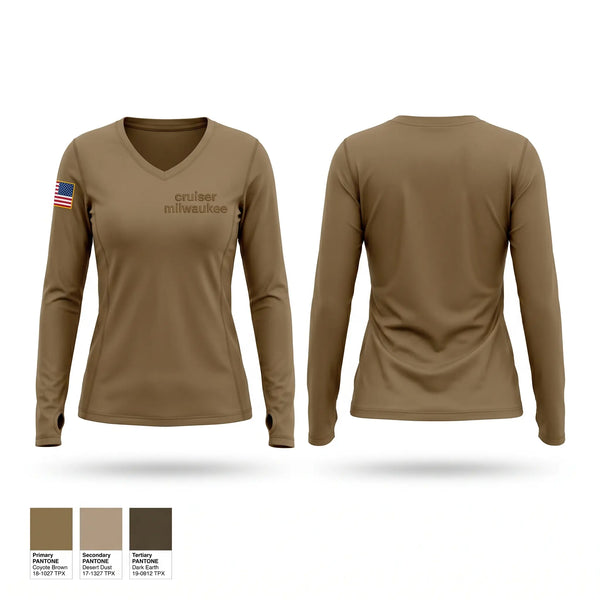 Womens Long Sleeve Vneck Shirt, cruiser milwaukee, Navy, Teamtime, Team time, sublimation, custom sports apparel, team uniforms, spirit wear, spiritwear, sports uniforms, custom shirts, team store, custom team store, fundraiser sports, apparel fundraiser