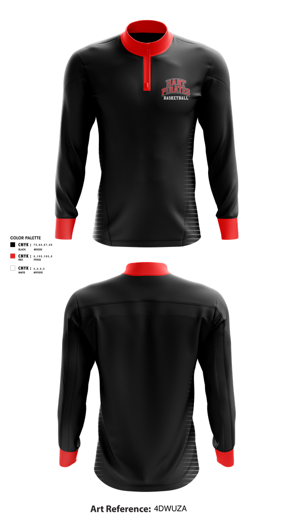 Quarter Zip Jacket, Hart Pirates, Women's Basketball, Teamtime, Team time, sublimation, custom sports apparel, team uniforms, spirit wear, spiritwear, sports uniforms, custom shirts, team store, custom team store, fundraiser sports, apparel fundraiser