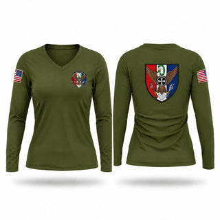Womens Long Sleeve Vneck Shirt, United National Security, Police, Teamtime, Team time, sublimation, custom sports apparel, team uniforms, spirit wear, spiritwear, sports uniforms, custom shirts, team store, custom team store, fundraiser sports, apparel fundraiser