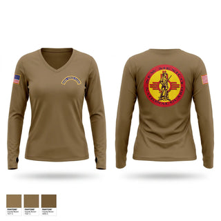 Womens Long Sleeve Vneck Shirt, ARNG NM Honor Guard, National Guard, Teamtime, Team time, sublimation, custom sports apparel, team uniforms, spirit wear, spiritwear, sports uniforms, custom shirts, team store, custom team store, fundraiser sports, apparel fundraiser