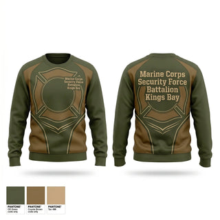 Crew Neck Sweatshirt, Marine Corps Security Force Battalion Kings Bay, Marines, Teamtime, Team time, sublimation, custom sports apparel, team uniforms, spirit wear, spiritwear, sports uniforms, custom shirts, team store, custom team store, fundraiser sports, apparel fundraiser