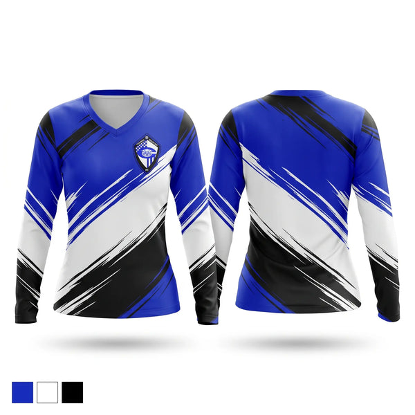 Womens Long Sleeve Vneck Shirt, Central wildcats, Women's Soccer, Teamtime, Team time, sublimation, custom sports apparel, team uniforms, spirit wear, spiritwear, sports uniforms, custom shirts, team store, custom team store, fundraiser sports, apparel fundraiser