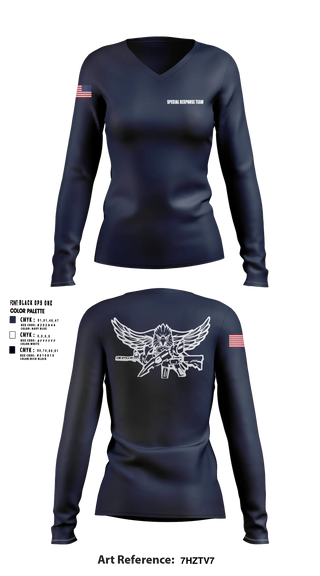 Womens Long Sleeve Vneck Shirt, Special Response Team, Police, Teamtime, Team time, sublimation, custom sports apparel, team uniforms, spirit wear, spiritwear, sports uniforms, custom shirts, team store, custom team store, fundraiser sports, apparel fundraiser