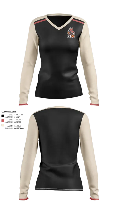 Demon Nation 74846031 Women's Long Sleeve V-neck Shirt - 21