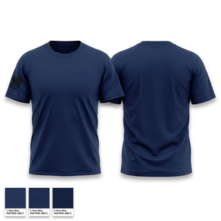 Old School Cotton Feel Shirt, Rialto High School NJROTC, Navy, Teamtime, Team time, sublimation, custom sports apparel, team uniforms, spirit wear, spiritwear, sports uniforms, custom shirts, team store, custom team store, fundraiser sports, apparel fundraiser