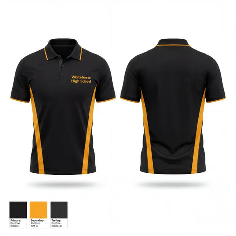 Short Sleeve Performance Polo, Whitehorse High school, Track & Field, Teamtime, Team time, sublimation, custom sports apparel, team uniforms, spirit wear, spiritwear, sports uniforms, custom shirts, team store, custom team store, fundraiser sports, apparel fundraiser