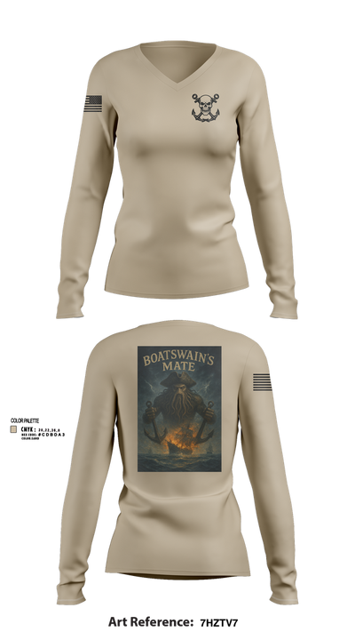 Deck Division 14619391 Women's Long Sleeve V-neck Shirt - 101
