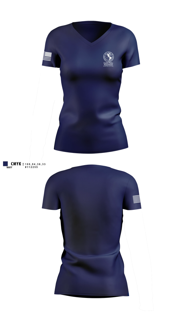 Womens Short Sleeve Vneck Shirt, Cadott Police Department, Police, Teamtime, Team time, sublimation, custom sports apparel, team uniforms, spirit wear, spiritwear, sports uniforms, custom shirts, team store, custom team store, fundraiser sports, apparel fundraiser