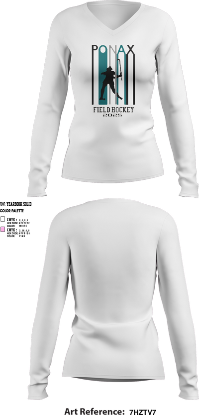 Massaponax Field Hockey 71618187 Women's Long Sleeve V-neck Shirt - 4